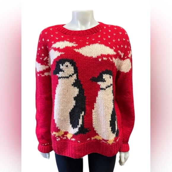 The Woolrich Woman 1830 Vintage EUC Chunky Knit Penguin Size Large - Picture 1 of 7